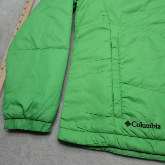 Columbia Jacket Womens Small Green Embroidered Interchange Insulated Puffer - Picture 8 of 16